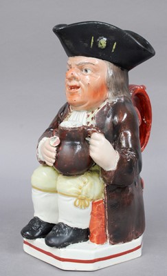 Lot 37 - A 19th Century Pearlware Toby Jug, of Wood...