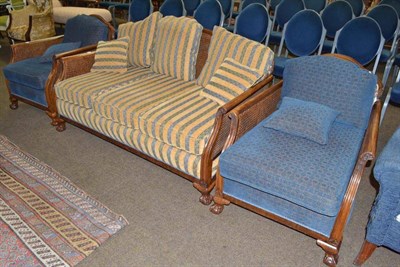 Lot 596 - Three seater bergere with two matching chairs