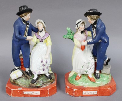 Lot 44 - A Pair of Early 19th Century Pearlware Titled...