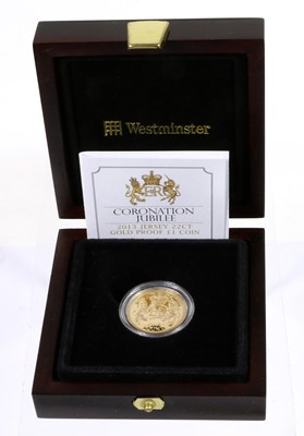 Lot 395 - Jersey, Proof Gold £1 2013 (.916 gold, 22.5mm,...