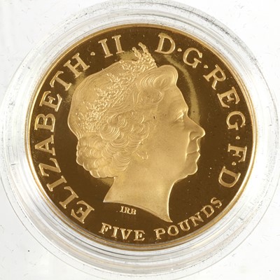 Lot 301 - Elizabeth II, Gold Proof £5 2008 'Queen...