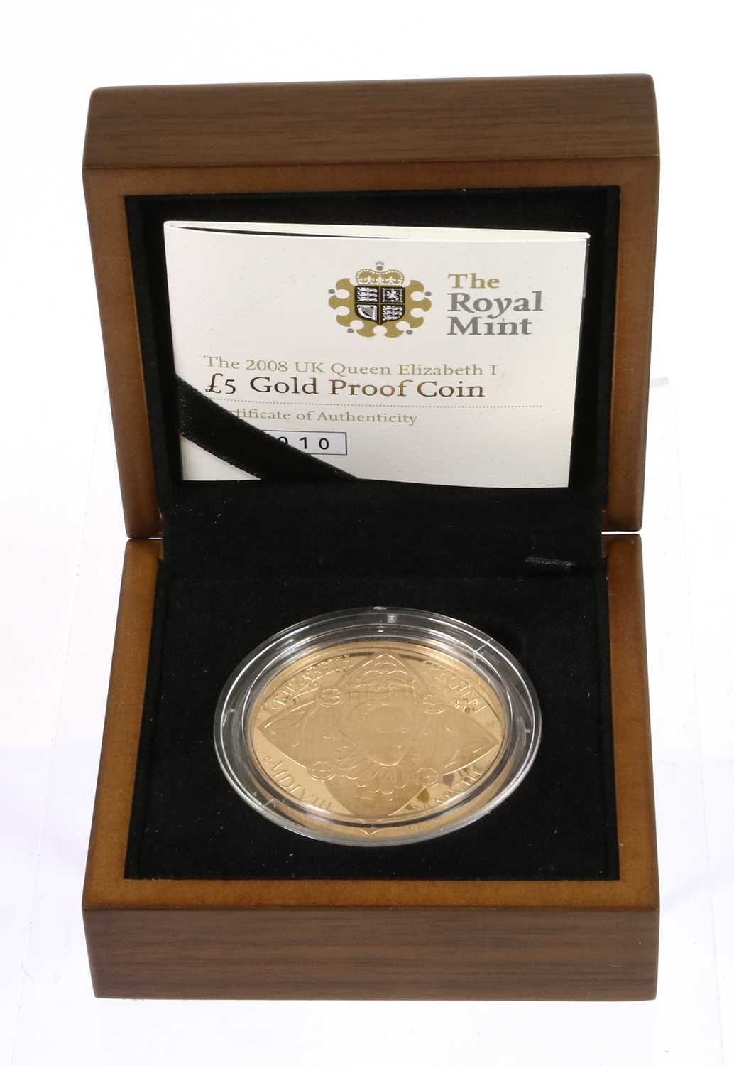 Lot 301 - Elizabeth II, Gold Proof £5 2008 'Queen...