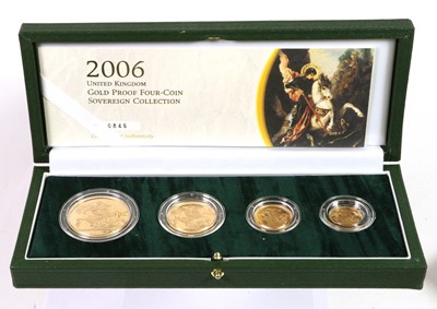 Lot 466 - UK Gold Proof 4-Coin Sovereign Collection 2006,...