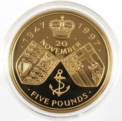 Lot 295 - Elizabeth II, Gold Proof £5 1997 'Golden...