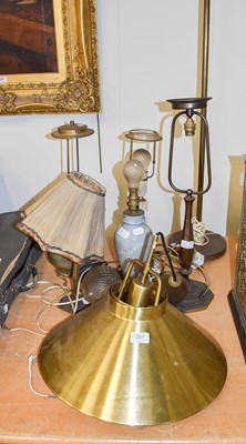 Lot 387 - Various Table Lamps and Light Fittings,...