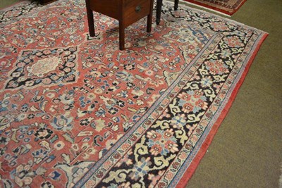 Lot 605 - A Mahal carpet, West Persia, the faded rose pink field with central medallion framed by...