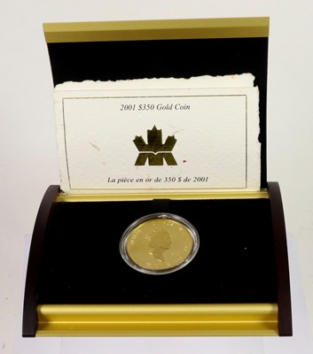 Lot 363 - Canada, Gold Proof $350 2001 (.999 gold, 34mm,...