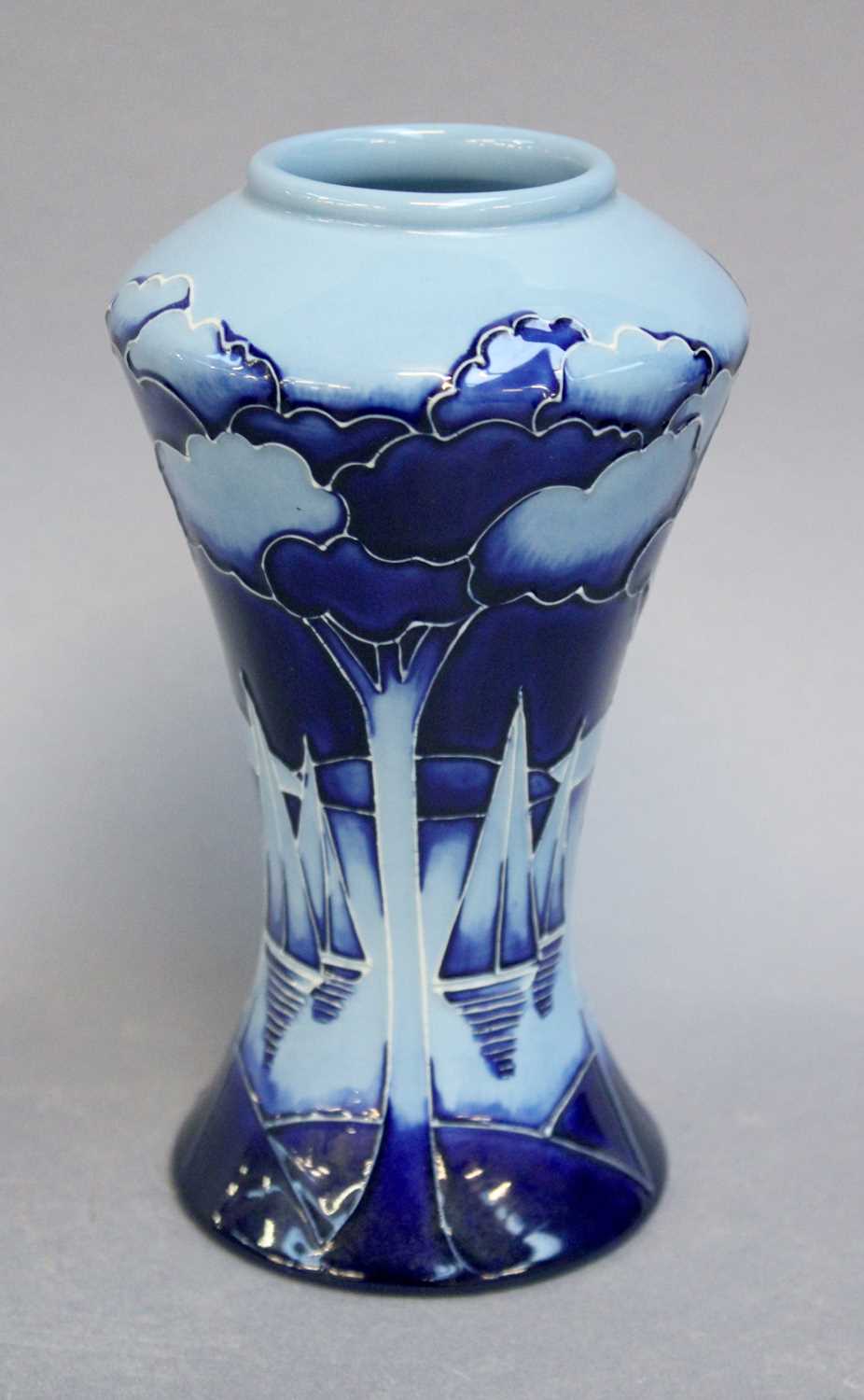 Lot 324 - A Modern Moorcroft Vase, Yachts at Moonlight...