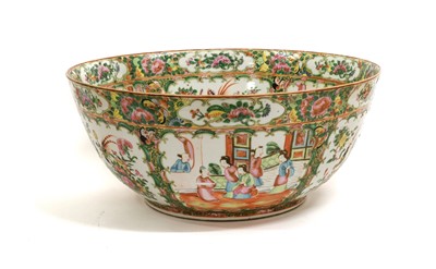 Lot 135 - A Cantonese Porcelain Punch Bowl, 19th century,...