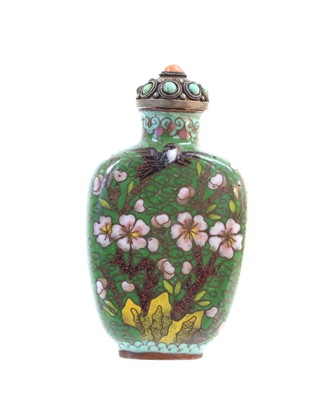Lot 117 - A Chinese Cloisonne Enamel Snuff Bottle, 19th...