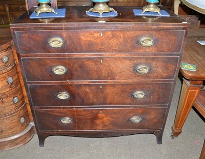 Lot 613 - A 19th century mahogany four height chest of drawers