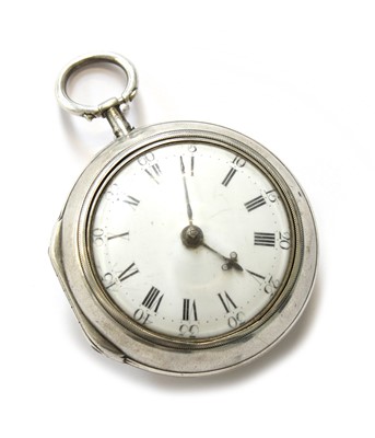 Lot 83 - A Silver Pair Cased Verge Pocket Watch, signed...
