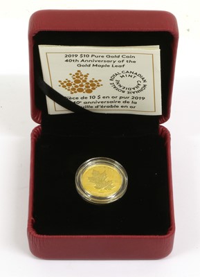 Lot 370 - Canada, Gold Proof $10 2019 (.999 gold, 20mm,...