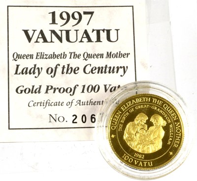 Lot 417 - Vanuatu, Gold Proof 100 Vatu 1992 (.585 [14ct]...