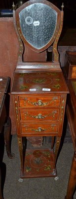 Lot 618 - A 19th century satinwood toilet stand with a shield shaped mirror over three drawers and an...