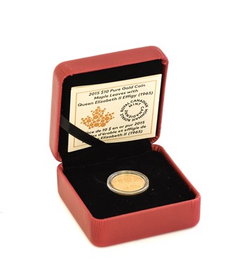 Lot 240 - Canada, Gold Proof $10 2015 (.999 gold, 20mm,...