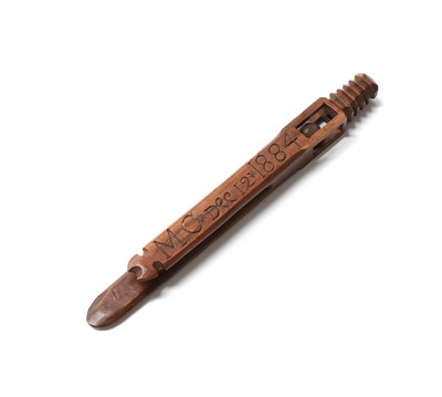 Lot 2146 - Late 19th Century Fruitwood Knitting Stick,...