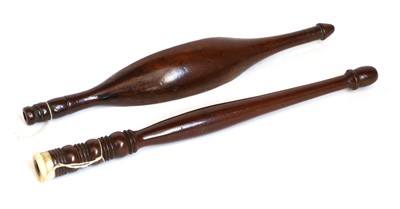 Lot 2103 - 19th Century Mahogany Knitting Stick with...