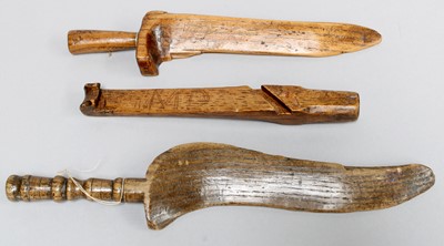 Lot 212 - Three Late 19th Century Knitting Sticks,...