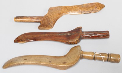 Lot 215 - Three 19th Century Gull Wing Knitting Sticks...