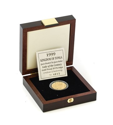 Lot 302 - Tonga, Gold Proof 20 Pa'anga 1999 (.585 gold,...