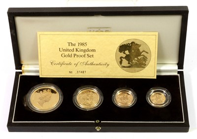 Lot 462 - UK Gold Proof Collection 1985, 4-coin set...