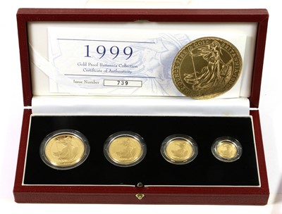 Lot 464 - UK Gold Proof Britannia Collection 1999,...