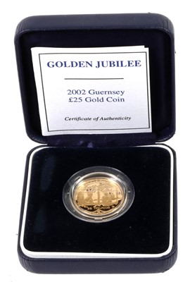 Lot 382 - Guernsey, Gold Proof £25 2002 (.916 gold,...