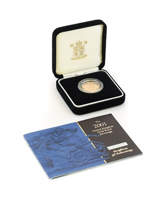 Lot 197 - Elizabeth II, Gold Proof Sovereign 2001, obv....