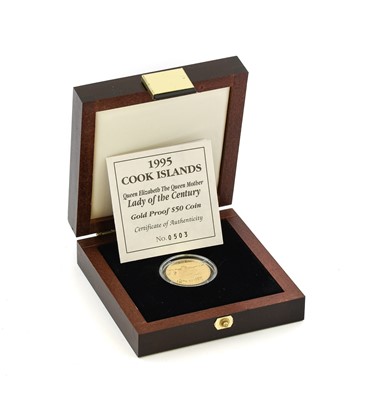 Lot 243 - Cook Islands, Gold Proof $50 1995 (.585 gold,...
