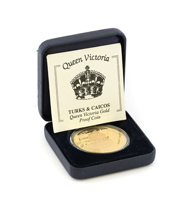 Lot 306 - Turks & Caicos, Gold Proof 100 Crowns 2001...