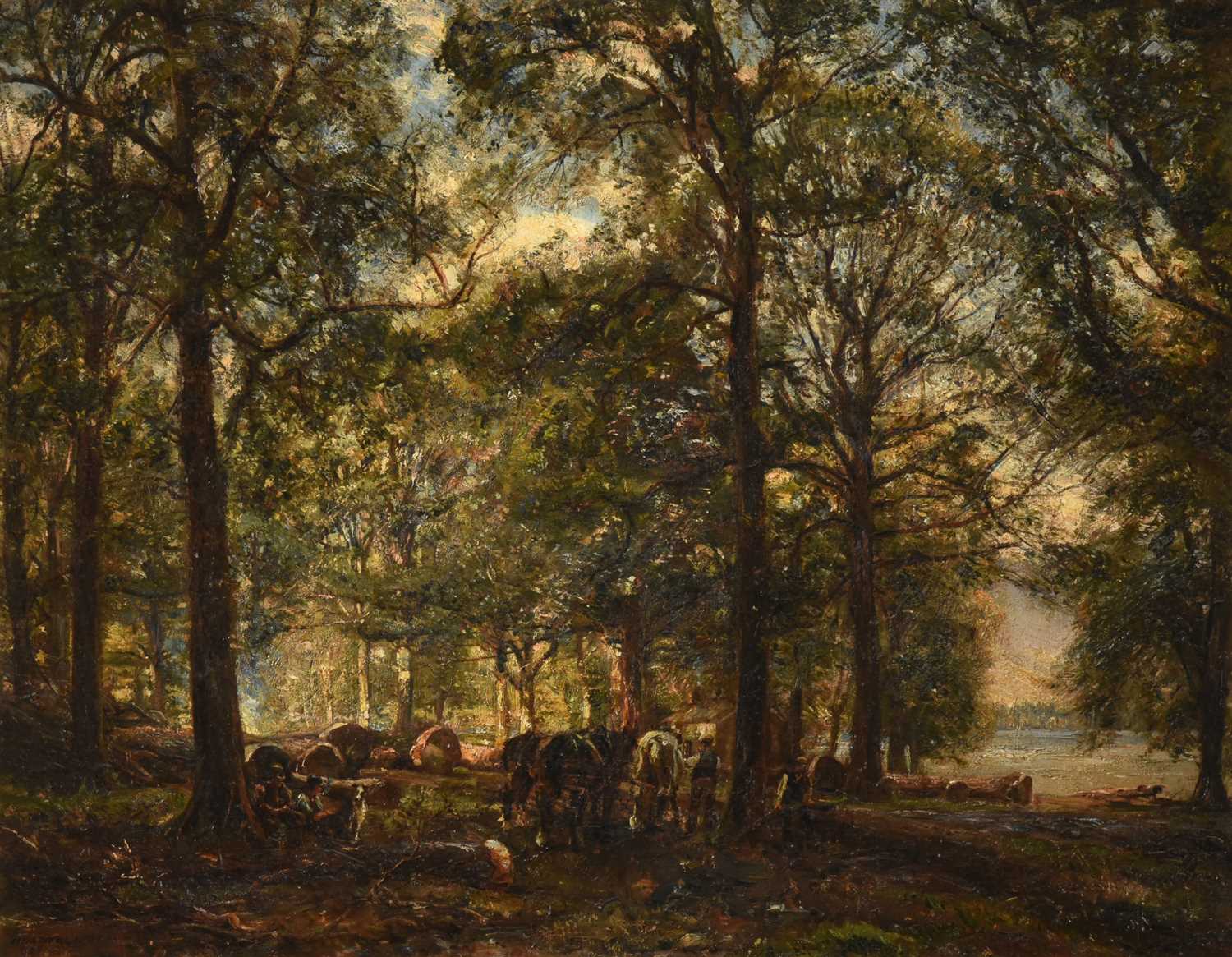 Lot 1022 - Herbert Royle (1870-1958) "Timber hauling in...