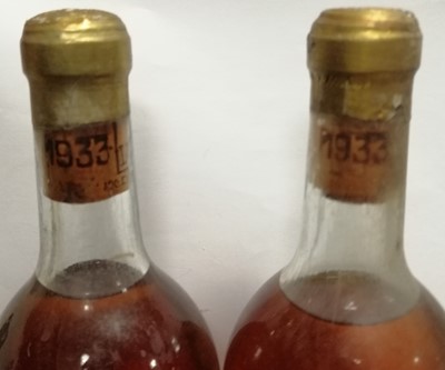 Lot 2038 - Château D'Yquem 1933, Lur-Saluces (two bottles)