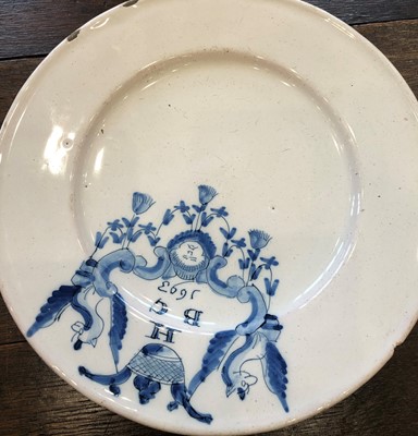 Lot 89 - A Pair of Delft Marriage Plates, probably...