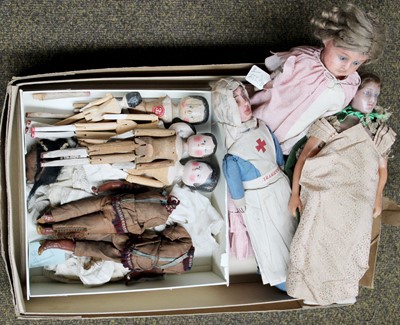 Lot 360 - A Collection of Dolls, including a bisque head...