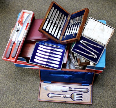 Lot 348 - A Quantity of Silver Plated Flatware, mostly...