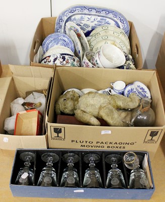 Lot 385 - Three Boxes of Assorted Pottery, including: a...