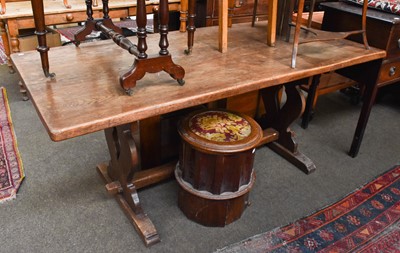 Lot 1152 - A 20th Century Oak Refectory Dining Table,...