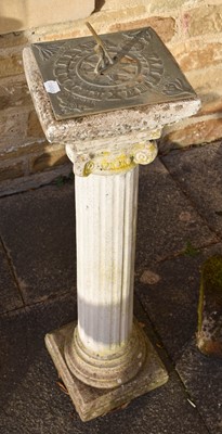 Lot 1380 - A 20th Century Weathered Composition Sundial,...