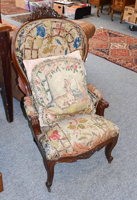 Lot 1348 - A Victorian Mahogany Framed Chair with...