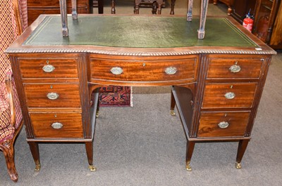 Lot 1163 - An Edwardian Mahogany Bowfront Desk, with...