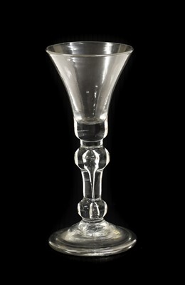 Lot 7 - A Wine Glass, circa 1730, the bell-shaped bowl...