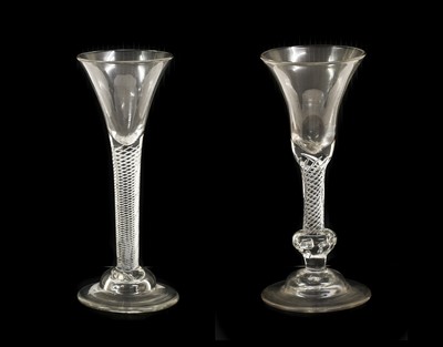 Lot 12 - A Composite Stem Wine Glass, circa 1750, the...