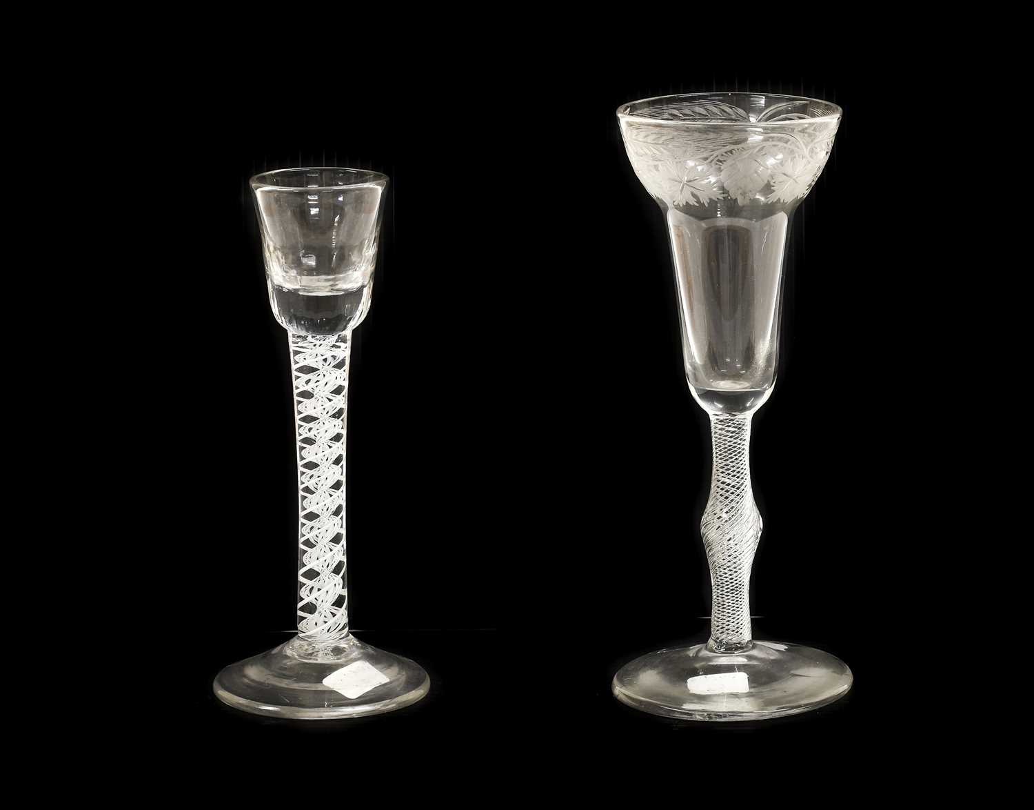 Lot 14 - A Cordial Glass, circa 1760, the semi-fluted...