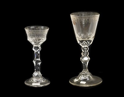 Lot 15 - A Wine Glass, probably German, circa 1750, the...