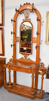 Lot 1322 - A Late Victorian Carved Oak Mirrored Hallstand,...