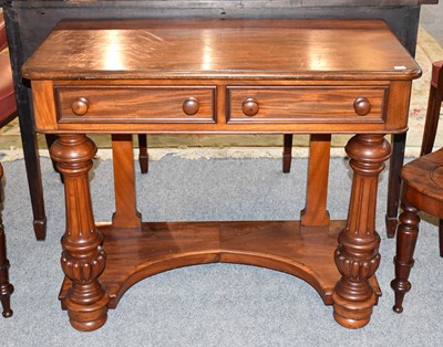 Lot 1347 - A Victorian Mahogany Two Drawer Side Table,...