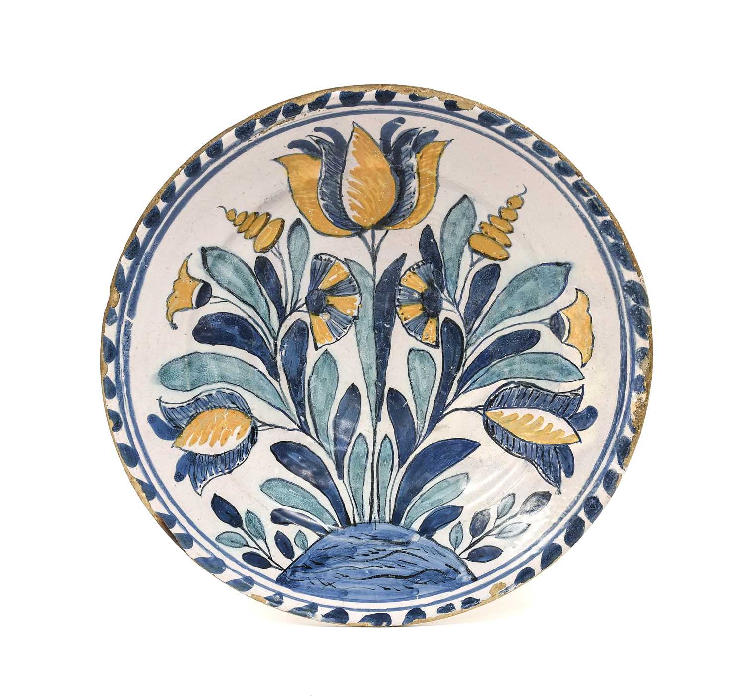Lot 46 - An English Delft Blue Dash Charger, probably...
