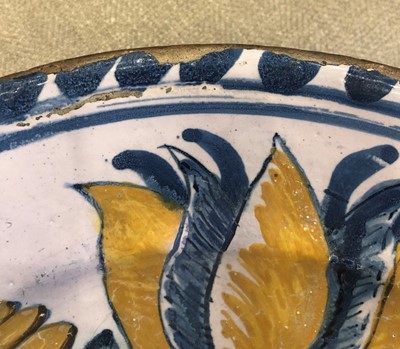 Lot 46 - An English Delft Blue Dash Charger, probably...