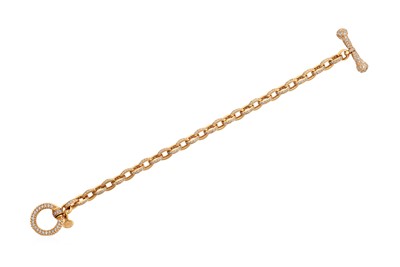 Lot 2082 - A Diamond Bracelet the rose trace link chain...